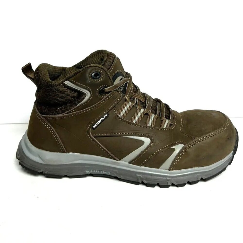 Avenger Mens Thresher Mid Alloy Toe Waterproof Work Boot Brown Size 8.5 M